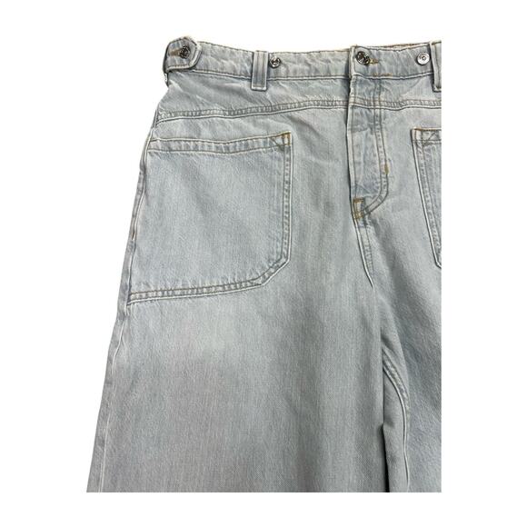 We The Free Palmer Cuffed Wide Leg In Daydream Blue New Size 30 - Picture 14 of 16